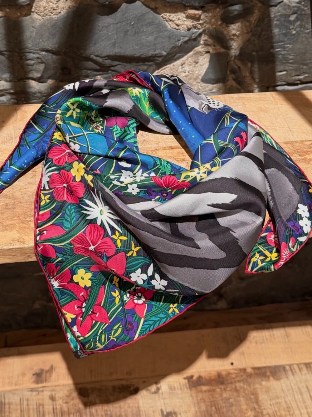 Hermès Multicolour Tyger Tyger  Square 90 Silk Scarf